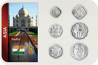 Sada 6 ks mincí India 1 - 20 Paise 1965 - 1997 v blistri UNC - Kliknutím na obrázok zatvorte -